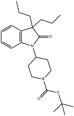 1-Piperidinecarboxylic acid, 4-(2,3-dihydro-2-oxo-3,3-dipropyl-1H-indol-1-yl)-, 1,1-diMethylethyl ester Struktur