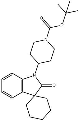 1-Piperidinecarboxylic acid, 4-(2'-oxospiro[cyclohexane-1,3'-[3H]indol]-1'(2'H)-yl)-, 1,1-diMethylethyl ester Struktur