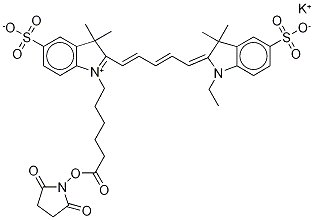 CYANINE 5 MONOFUNCTIONAL HEXANOIC ACID DYE, SUCCINIMIDYL ESTER, POTASSIUM SALT Struktur