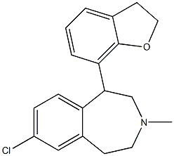 (+)-8-Chloro-5-[(2,3-dihydrobenzofuran)-7-yl]-3-methyl-2,3,4,5-tetrahydro-1H-3-benzazepine Struktur