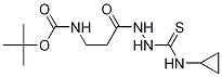 tert-Butyl 3-(2-(cyclopropylcarbamothioyl)hydrazinyl)-3-oxopropylcarbamate Struktur