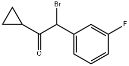 2-BroMo-1-cyclopropyl-2-(3-fluorophenyl)ethanone Struktur