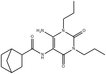 Bicyclo[2.2.1]heptane-2-carboxamide,  N-(6-amino-1,2,3,4-tetrahydro-2,4-dioxo-1,3-dipropyl-5-pyrimidinyl)- Struktur