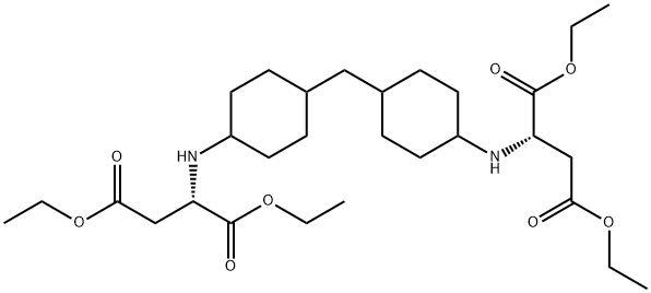 Aspartic acid, N,N-(methylenedi-4,1-cyclohexanediyl)bis-, tetraethyl ester Struktur