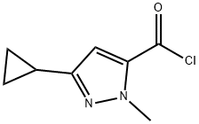 1H-Pyrazole-5-carbonyl chloride, 3-cyclopropyl-1-methyl- (9CI) Struktur