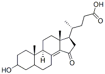 3-hydroxy-15-keto-chol-8(14)-en-24-oic acid Struktur