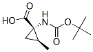 (1S,2S)-N-BOC-1-Amino-2-methylcyclopropanecarboxylic acid Struktur