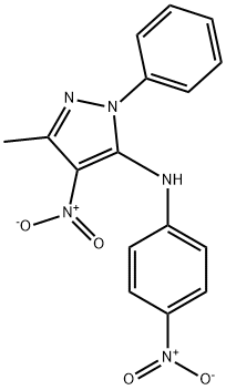 3-Methyl-4-nitro-N-(4-nitrophenyl)-1-phenyl-1H-pyrazole-5-amine Struktur