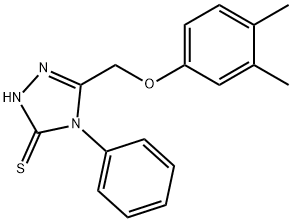 5-[(3,4-dimethylphenoxy)methyl]-4-phenyl-4H-1,2,4-triazole-3-thiol Struktur