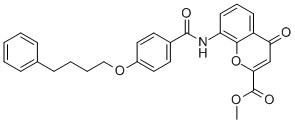 8-[[P-(4-PHENYLBUTOXY)BENZOYL]AMINO]-2-METHOXYCARBONYL-4-OXO-4H-1-BENZOPYRAN Struktur