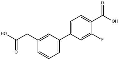 3-(4-Carboxy-3-fluorophenyl)phenylacetic acid Struktur