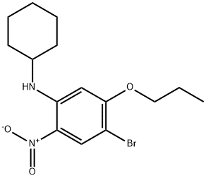 4-BroMo-N-cyclohexyl-2-nitro-5-propoxyaniline Struktur