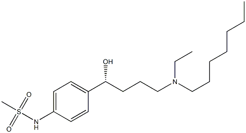 Methanesulfonamide, N-(4-((1R)-4-(ethylheptylamino)-1-hydroxybutyl)phe nyl)- Struktur