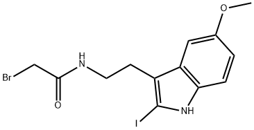 N-bromoacetyl-2-iodo-5-methoxytryptamine Struktur