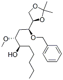 1,3-Dioxolane-4-butanol, .beta.-methoxy-2,2-dimethyl-.alpha.-pentyl-.delta.-(phenylmethoxy)-, 4R-4R*(.alpha.R*,.beta.R*,.delta.S*)- Struktur