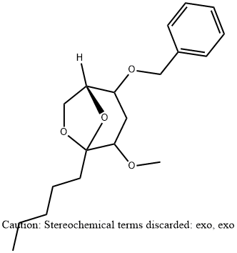 6,8-Dioxabicyclo3.2.1octane, 4-methoxy-5-pentyl-2-(phenylmethoxy)-, 1R-(exo,exo)- Struktur