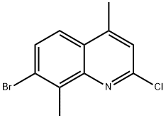 7-Bromo-2-chloro-4,8-dimethyl-1-azanaphthalene Struktur