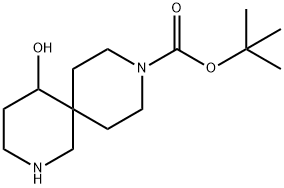 tert-Butyl 5-hydroxy-2,9-diazaspiro[5.5]undecane-9-carboxylate Struktur