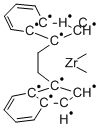 rac-Ethylenebis(1-indenyl)dimethylzirconium  Struktur