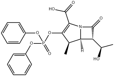 (4R,5R,6S)-3-(Diphenoxy-phosphoryloxy)-6-((R)-1-hydroxy-ethyl)-4-Methyl-
7-oxo-1-aza-bicyclo[3.2.0]hept-2-ene-2-carboxylic acid Struktur