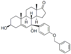 Androst-5-en-17-one, 3,7-dihydroxy-7-[4-(phenylmethoxy)phenyl]-, (3beta,7beta)- Struktur