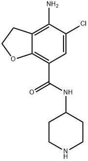 4-aMino-5-chloro-2,3-dihydro-N-4-piperidinyl-7-BenzofurancarboxaMide Struktur