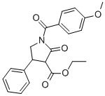 Ethyl 1-(4-methoxybenzoyl)-2-oxo-4-phenyl-3-pyrrolidinecarboxylate Struktur