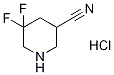 5,5-Difluoropiperidine-3-carbonitrile hydrochloride Struktur