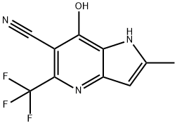 7-hydroxy-2-Methyl-5-(trifluoroMethyl)-1H-pyrrolo[3,2-b]pyridine-6-carbonitrile Struktur