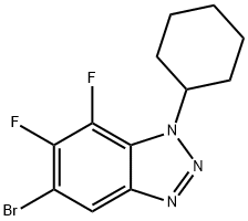 5-BroMo-1-cyclohexyl-6,7-difluoro-1,2,3-benzotriazole Struktur