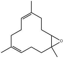 1,5,9-trimethyl-13-oxabicyclo[10.1.0]trideca-4,8-diene  Struktur