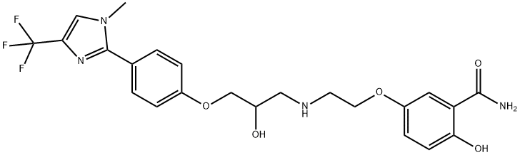 2-Hydroxy-5-[2-[[2-hydroxy-3-[4-[1-methyl-4-(trifluoromethyl)-1H-imidazol-2-yl]phenoxy]propyl]amino]ethoxy]benzamide Structure