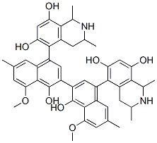 5-[3-[4-(6,8-dihydroxy-1,3-dimethyl-1,2,3,4-tetrahydroisoquinolin-5-yl)-1-hydroxy-8-methoxy-6-methyl-naphthalen-2-yl]-4-hydroxy-5-methoxy-7-methyl-naphthalen-1-yl]-1,3-dimethyl-1,2,3,4-tetrahydroisoquinoline-6,8-diol Struktur