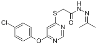 ((6-(4-Chlorophenoxy)-4-pyrimidinyl)thio)acetic acid (1-methylethylidene)hydrazide Struktur