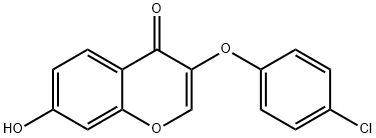 3-(4-chlorophenoxy)-7-hydroxy-4h-1-benzopyran-4-on Struktur