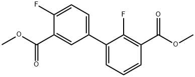 Methyl 2-fluoro-3-[4-fluoro-3-(Methoxycarbonyl)phenyl]benzoate Struktur