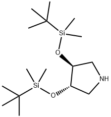 (3S,4S)-3,4-BIS[[(1,1-DIMETHYLETHYL)DIMETHYLSILYL]OXY]PYRROLIDINE Struktur