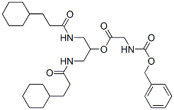 1,3-bis(3-cyclohexylpropanoylamino)propan-2-yl 2-phenylmethoxycarbonyl aminoacetate Struktur