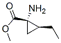 Cyclopropanecarboxylic acid, 1-amino-2-ethyl-, methyl ester, (1S-cis)- (9CI) Struktur