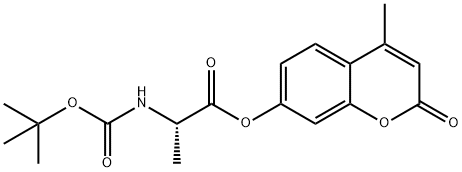 tert-butyloxycarbonyl-1-alanine 4-methylumbelliferyl ester Struktur