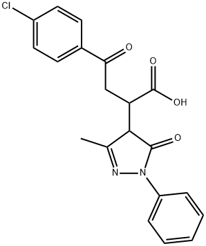 4-(4-chlorophenyl)-2-(3-methyl-5-oxo-1-phenyl-4,5-dihydro-1H-pyrazol-4-yl)-4-oxobutanoic acid Struktur