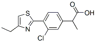 3-Chloro-α-methyl-4-(4-ethyl-2-thiazolyl)benzeneacetic acid Struktur