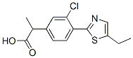 3-Chloro-α-methyl-4-(5-ethyl-2-thiazolyl)benzeneacetic acid Struktur