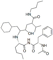 N-acetylphenylalanyl-N-(4-((butylamino)carbonyl)-1-(cyclohexylmethyl)-2-hydroxy-5-methylhexyl)norleucinamide Struktur