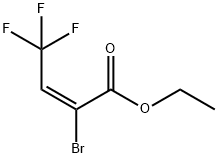 (E)-2-Bromo-4,4,4-trifluoro-2-butenoic acid ethyl ester Struktur