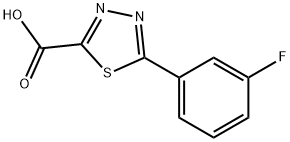 5-(3-fluorophenyl)-1,3,4-thiadiazole-2-carboxylic acid Struktur