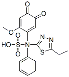 4(N-(5-ethyl-1-thia-3,4-diazol-2-yl)sulfophenylamino)-5-methoxy-1,2-benzoquinone Struktur