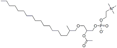 1-O-(2-methyloctadecyl)-2-O-acetyl-rac-glycero-3-phosphocholine Struktur