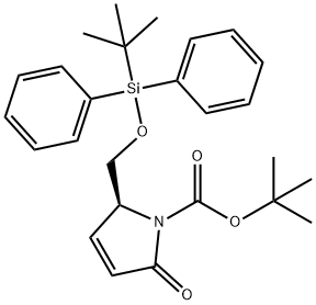 (S)-tert-butyl 2-((tert-butyldiphenylsilyloxy)Methyl)-5-oxo-2,5-dihydro-1H-pyrrole-1-carboxylate Struktur