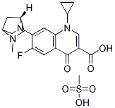 3-Quinolinecarboxylic acid, 1-cyclopropyl-6-fluoro-1,4-dihydro-7-(5-Methyl-2,5-diazabicyclo[2.2.1]hept-2-yl)-4-oxo-, (1R)-, MonoMethanesulfonate (9CI) Struktur